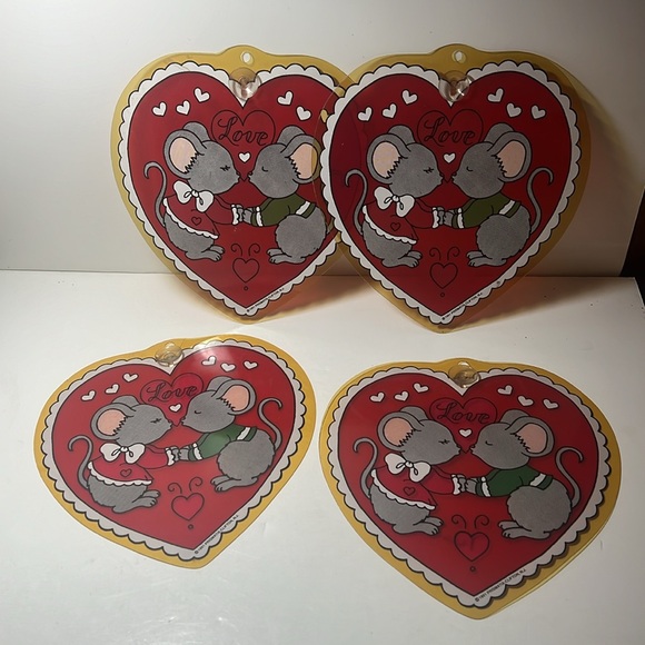 Vintage Hearts Mice hanging Love decor - Picture 3 of 6